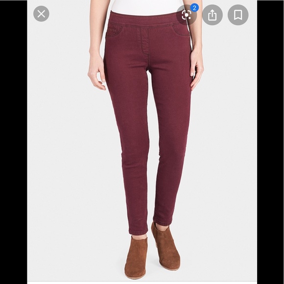 NWOT OMG Coco + Carmen Wine Burgundy Skinny Pants sz Small - Picture 1 of 4